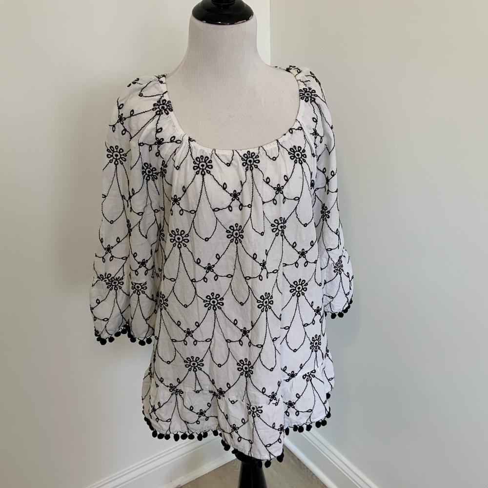 Style & Co Black and White Top